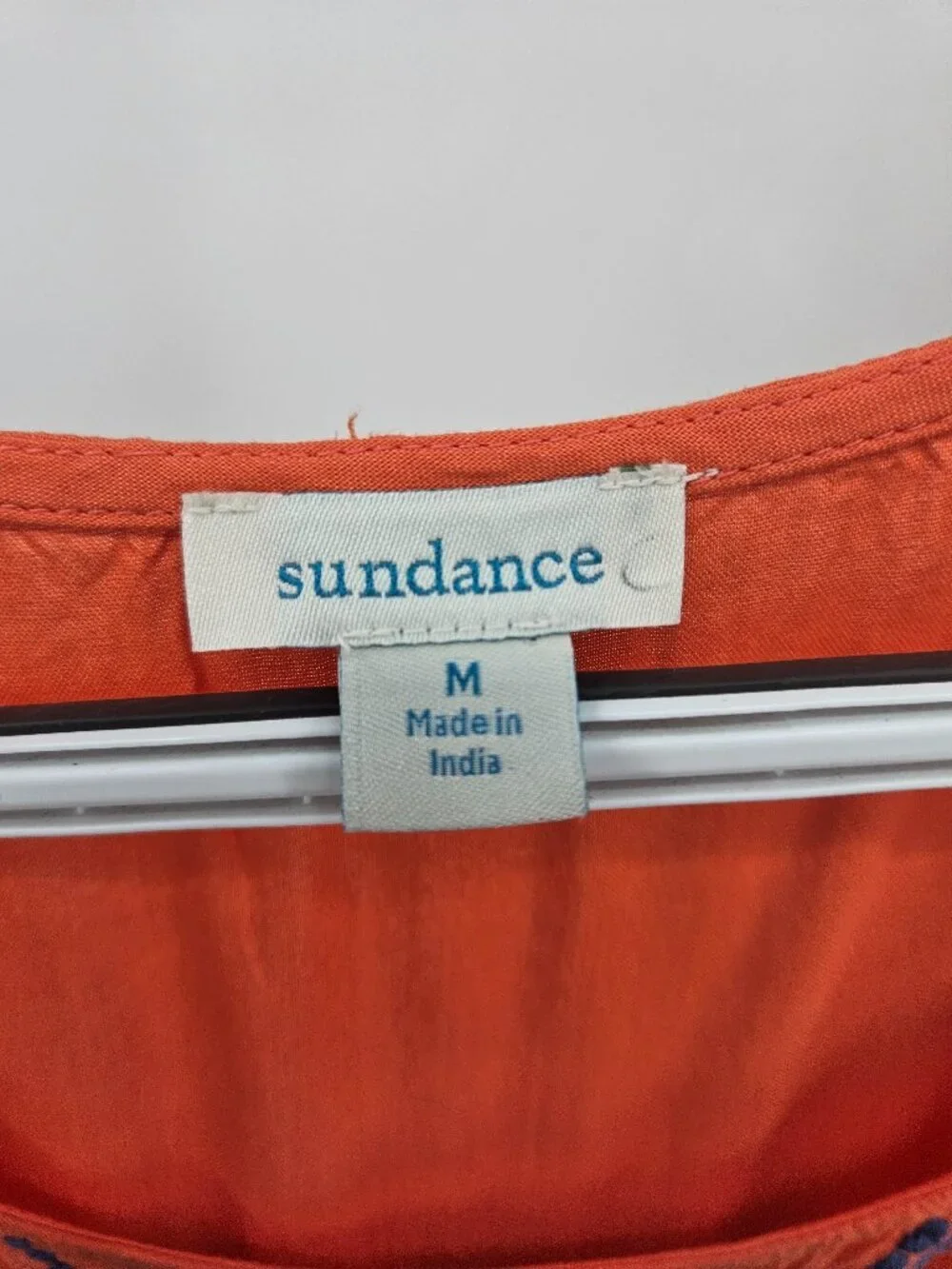 Sundance Mosaic Embroidered Tank Top Orange & Blue Women's Size M Hippie Summer